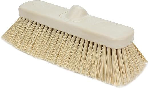 SPARTA 41278EC25 Flo-Thru Plastic Wall Scrub Brush, Equipment Brush With Soft Nylex Bristles For Industrial Kitchens, Hospitals, Commercial Cleaning, 4 Inches, Tan, (Pack of 12)