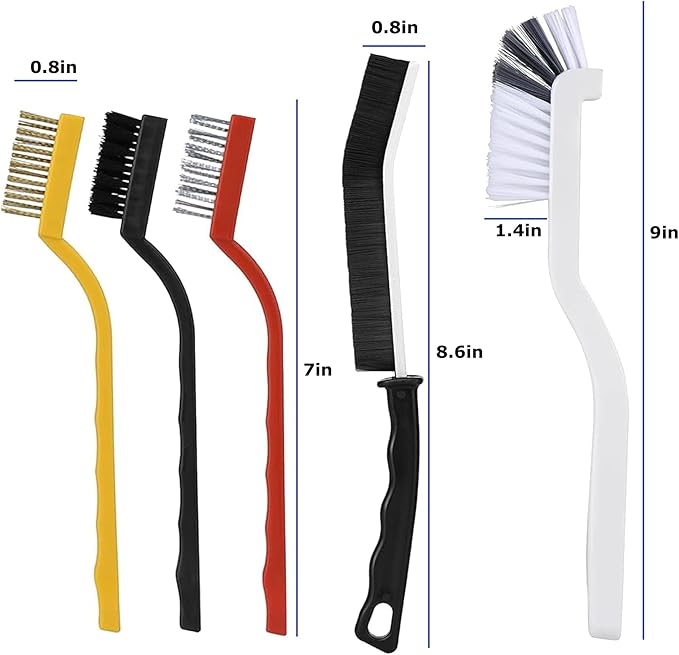 12Pcs Crevice Cleaning Brush Set, Hard Bristle Cleaning Supplies for Kitchen, Bathroom, Corner, Grout, Sink, Cup, Teapot, Bottle, Blender