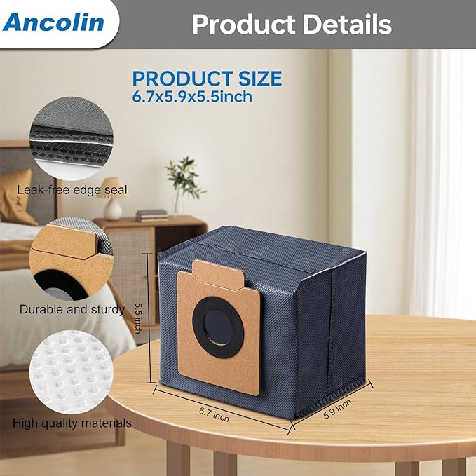 15 Pack Dust Bags for eufy X10 Pro Omni Robot Vacuum and X8 Pro Models, Large Capacity, with Self-Empty Station, 4-Layer Replacement Bag