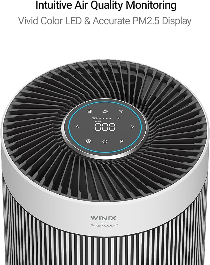 WINIX T810 Air Purifier for Home Extra Large Room Up to 1968 Ft² in 1 Hr With Smart Wi-Fi, Air Quality Monitor, True HEPA, Carbon Filter and Auto Mode, Captures Pet Allergies, Smoke, Dust
