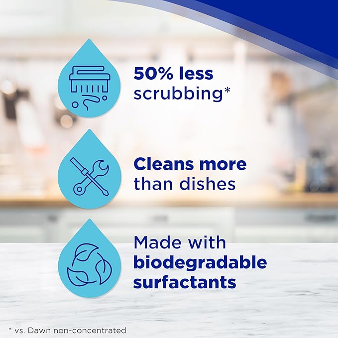 Dawn Free & Clear EZ-Squeeze Dish Soap Liquid, Dishwashing Liquid, Grease Removal, Lemon, 24.3 Fl Oz (Pack of 3)