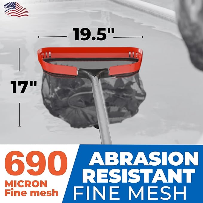 ProTuff "PRO Ultimate" Silt & Leaf Rake Bundle - 490 Promise Unlimited & Unconditional Replacements - 2-Items: 20" Medium & 18" Fine Mesh Pool Cleaner for Sand, Silt, Pollen, Leaves & Twigs