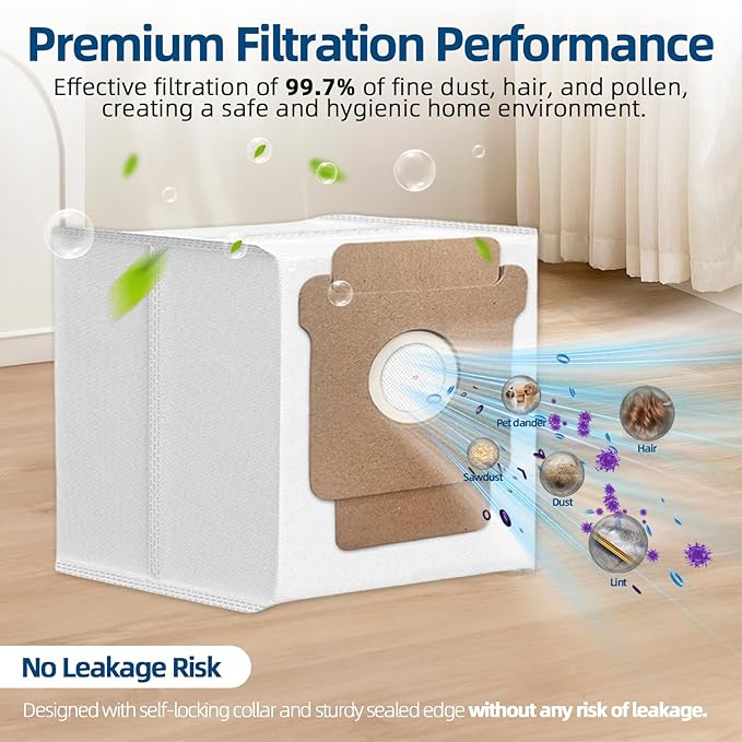 24 Pack 105 Vacuum Bags for iRobot Roomba 105 Vac, 105 Combo, Plus 405 Combo, Plus 505 Combo, Max 705 Vac, Max 705 Combo Replacement Dust Bags Dirt Disposal Bags