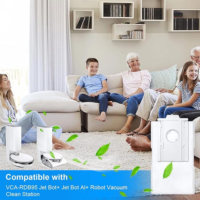 Dust Bags Replacement VCA-RDB95 for SAMSUNG Jet Bot AI+ / Jet Bot+ / Bespoke Jet Bot Combo AI Vacuum Clean Station, Jet Bot Vacuum Dust Bag Accessories Parts 8 Pack