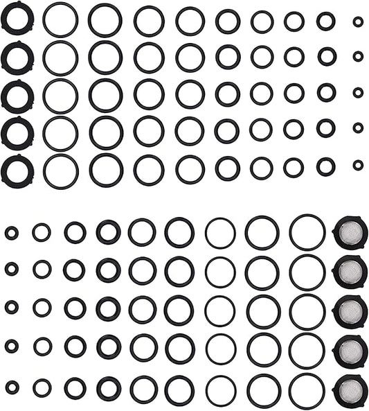 PWACCS High Pressure Washer O Ring Kit, Replacement Rubber Ring for Power Washer, General for Pump, Coupler, Adapter, Hose, Gun and Nozzle, 100 Pieces