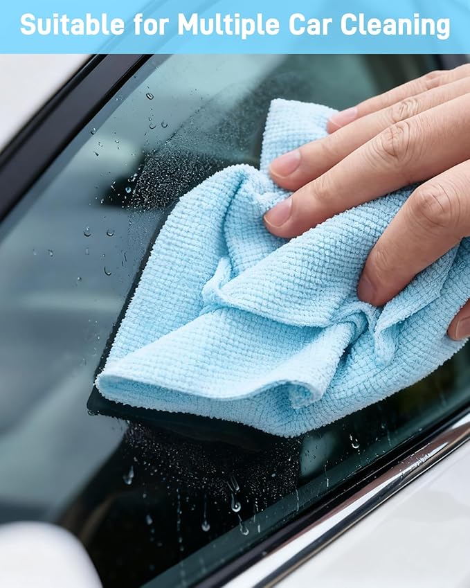 150 Pack Microfiber Cleaning Cloth Roll, XINDELL 12"x12" Tear-Off Lint-Free Towels for Car Detailing, Auto Window & Interior Cleaning Cloths – Ultra Absorbent, Scratch-Free, Blue