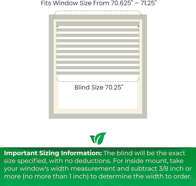 Calyx INTERIORS Faux Wood Blinds with Classic Valance, Cordless, 2" Slat, 70.25" W x 60" H, Blinds for Indoor Windows, Room Darkening Window Blinds for Home Interior Windows and Doors, Pure White