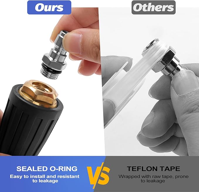 Pressure Washer Turbo Nozzle Tips, 360° Turbo Nozzle Pressure Washer with 7 PCS Pressure Washer Nozzles Max 4000 PSI Spray Turbo Nozzle 4.0 Gpm 1/4 Quick Connector