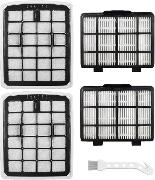 4 Pack Filters Replacement Parts for EUREKA NEN180 / NEN186BL Bagless Canister Vacuum Cleaner Accessories Include 2 Dust Cup Filters Element & 2 Filters