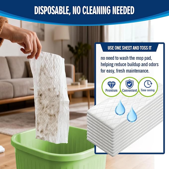 XL Wet Pads Refills Compatible with Swiffer Sweeper XL Mop, Disposable Heavy Duty Wet Mopping Cloths Refill XL for Hardwood Floor Mopping and Cleaning, Unscented, 36 Count