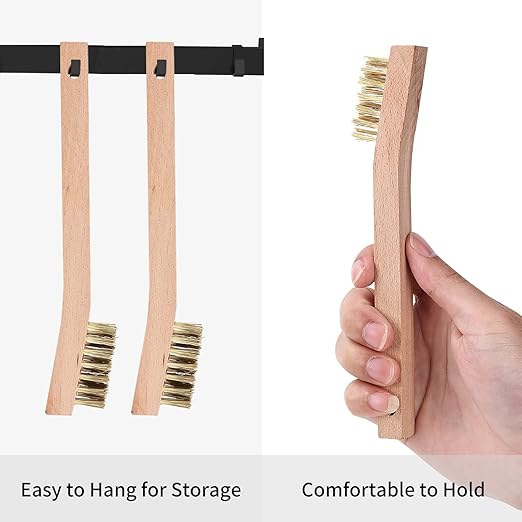 Wood Handle Wire Scratch Brush Sets (18, 18Pack-7in Brass Small Wire Scratch Brushes with Beech Wood Handle)