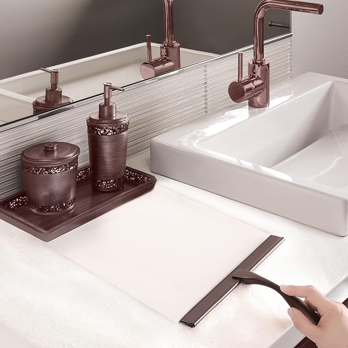 Hiware All-Purpose Shower Squeegee for Shower Doors, Bathroom, Window and Car Glass - Bronze, Stainless Steel, 14 Inches