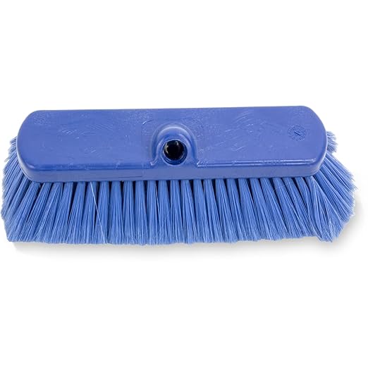 SPARTA 41278EC14 Flo-Thru Plastic Wall Scrub Brush, Equipment Brush With Soft Nylex Bristles For Industrial Kitchens, Hospitals, Commercial Cleaning, 4 Inches, Blue, (Pack of 12)