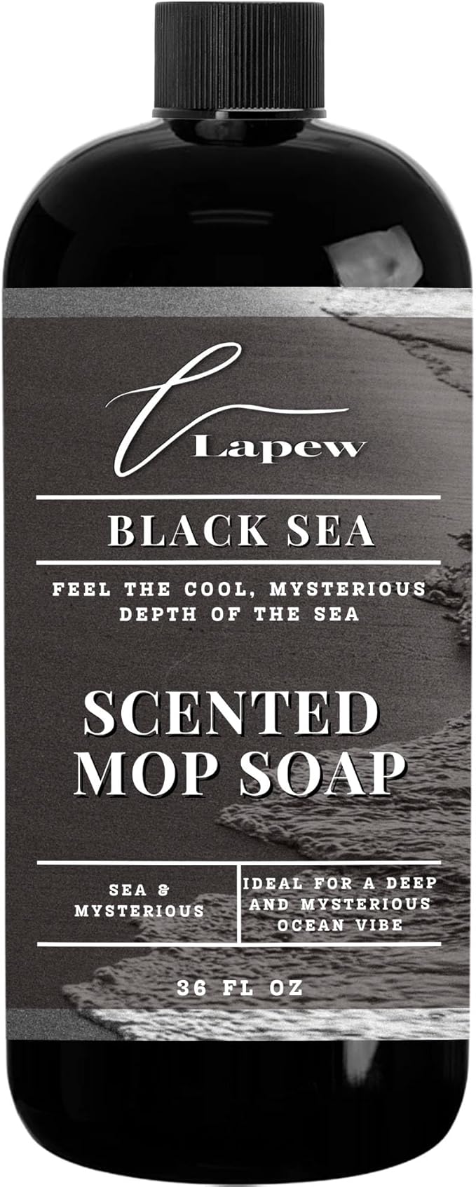 Luxury Floor Cleaner, Scented Mop Soap Concentrate | Hard Floor Cleaner for Tile, Vinyl, Laminate, LVP & Sealed Hardwood | Low-Foam, Streak-Free | 36 oz | Black Sea