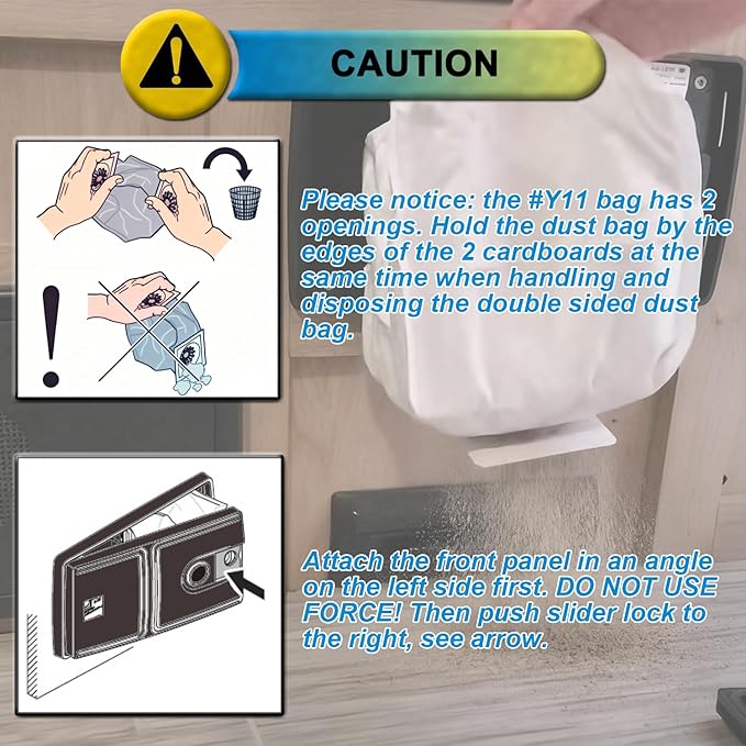 6 Pack Y11 Dust Bags for InterVac RoadVac RV Cleaner Model CSRM & CS-9, HEPA Replacement Bags With 2 Pack Motor Filters, Part# Y11