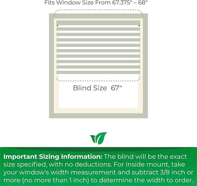 CALYX INTERIORS Faux Wood Blinds with Classic Valance, Cordless, 2" Slat, 67" W x 60" H, Blinds for Indoor Windows, Room Darkening Window Blinds for Home Interior Windows and Doors, Pure White
