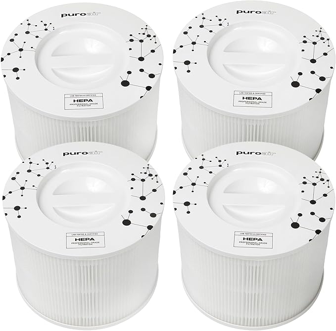 PuroAir 240 Replacement Filter - HEPA Filters up to 99.9% of Smoke, Pollen, Dust and Common Household Pollutants - HEPA Air Filter Replacement for PuroAir 240 Air Purifier (4 Pack)
