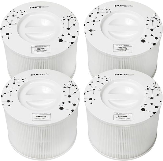 PuroAir 240 Replacement Filter - HEPA Filters up to 99.9% of Smoke, Pollen, Dust and Common Household Pollutants - HEPA Air Filter Replacement for PuroAir 240 Air Purifier (4 Pack)