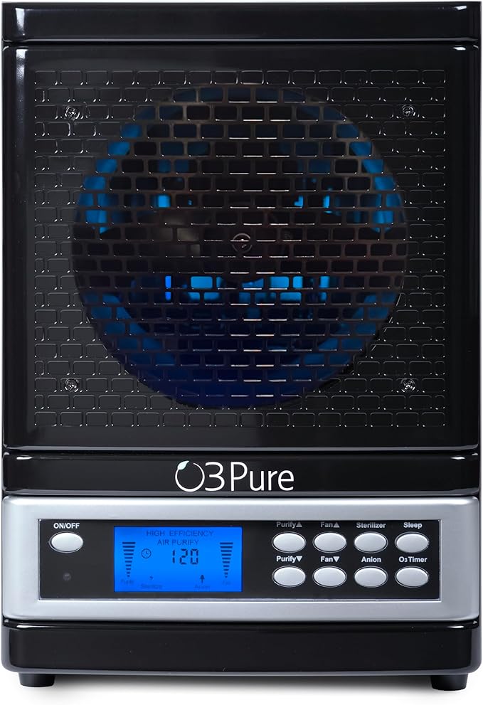 O3 Pure Whole Home Ozone and Ionizer Air Purifier with UV HEPA PCO and Carbon Filtration