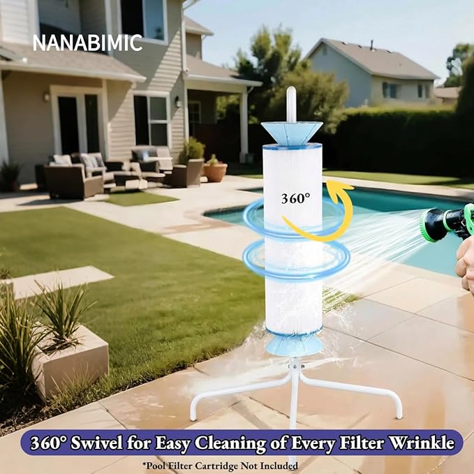 Pool Filter Cleaner Stand for 3 4 6 Inch Filters - Universal Quick Cleaning Stand, Saves Time and Effort in Swimming Pool Maintenance