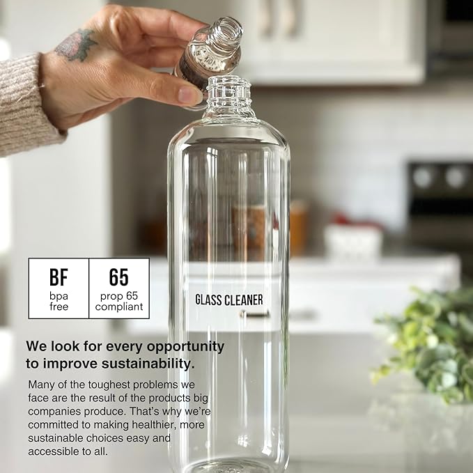 Public Goods Glass Cleaner Refill | Refill Concentrate for Windows, Mirrors, Glass Surfaces | Cruelty Free, Paraben Free, Vegan Friendly | 3 Pack - 24 Oz Diluted