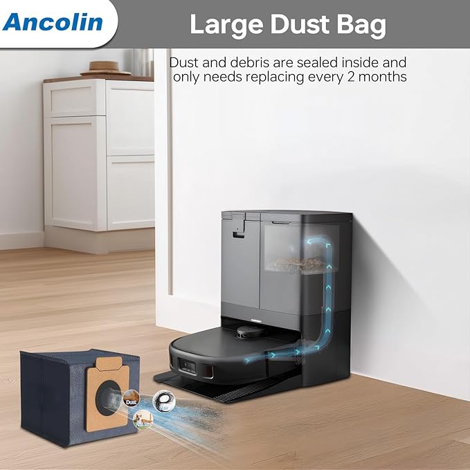 15 Pack Dust Bags for eufy X10 Pro Omni Robot Vacuum and X8 Pro Models, Large Capacity, with Self-Empty Station, 4-Layer Replacement Bag