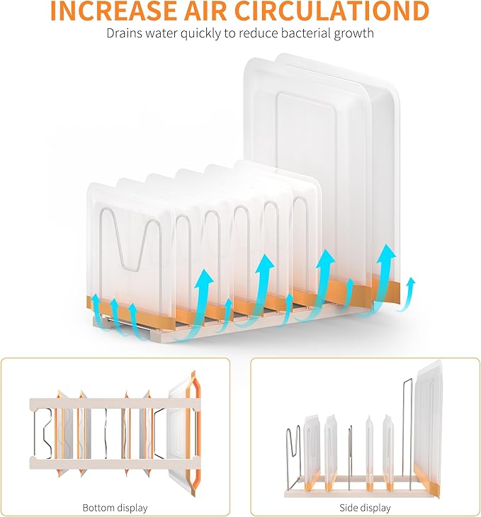 Reusable Bag Drying Rack, Silicone Bag Drying Rack, Dryer Rack for Ziplock Gallon, Snack, Sandwich Bags, Bottle Dryer Rack for Cup & Glasses,Pan Lid & Cutting Board Organizer
