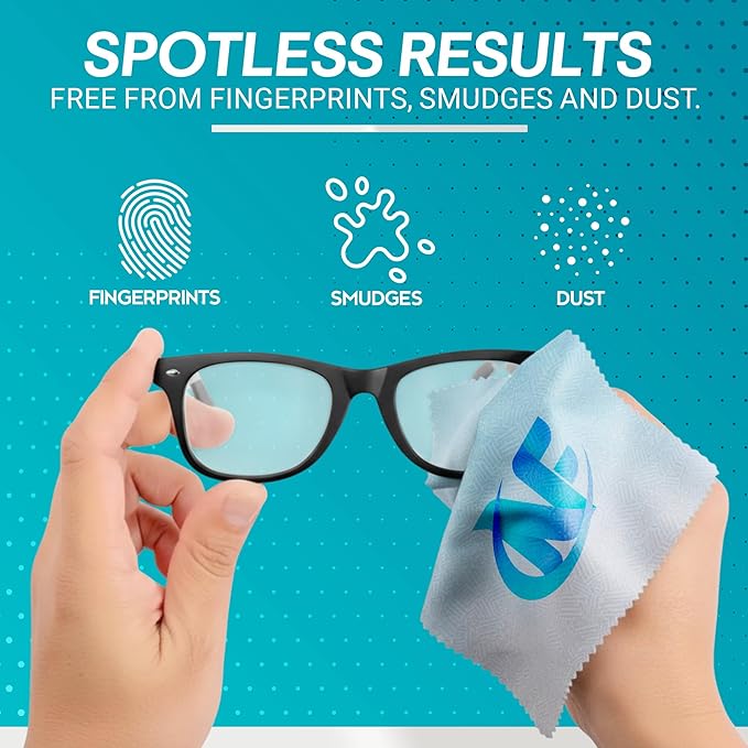 Ships Next Day, Made in USA - Customizable Microfiber Cleaning Cloth - Perfect Eyeglass Cleaner Promotional Gift - Premium Microfiber Lens Wipes - Logo or Image Printed (500 Pack) Double Sided