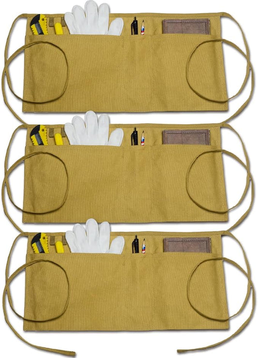 Canvas Work Waist Apron with 3 Pockets