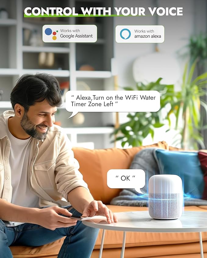 RAINPOINT WiFi Water Timer for Garden Hose, Brass Inlet WiFi Sprinkler Controller, Smart Hose Timer Valve with Ethernet Gateway, Rain Delay for Garden/Lawn (Support WiFi & Ethernet Connection)