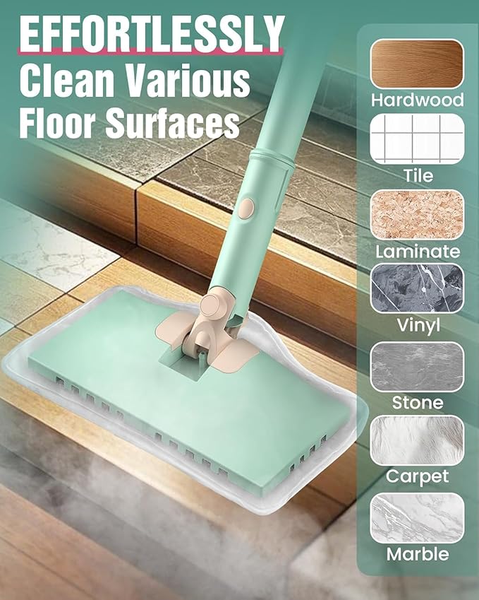 19-in-1 Steam Mop, 1200W Detachable Steam Mops for Floor Cleaning, 230°F Floor Steamer with 2 Modes, 3-Level Control & 350ML Tank for Hardwood, Carpet, Tile, Grout