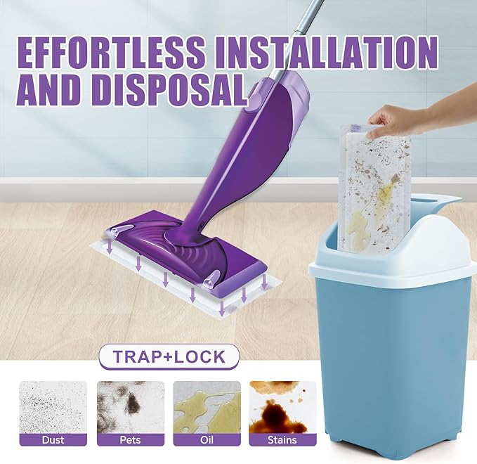 30 Count Disposable Wet Pads Refill for Swiffer Wet Jet Mop,Wet Jet Pads for All Floor Types,Disposable Multi Surface Wet Jet Hardwood Floor for swiffer Wet Pads Refill