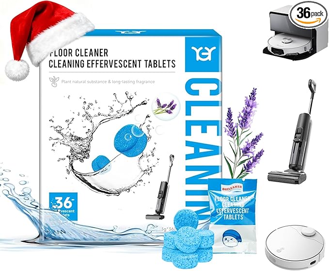 YGY 36 Pack lavender Scent Floor Cleaner, Deodorizes and Deep Cleans for Multiple Hard Floors, Lavender Scent, Compitable with Tineco Vacuum Mop, Cleaning Solution-36 Tablets