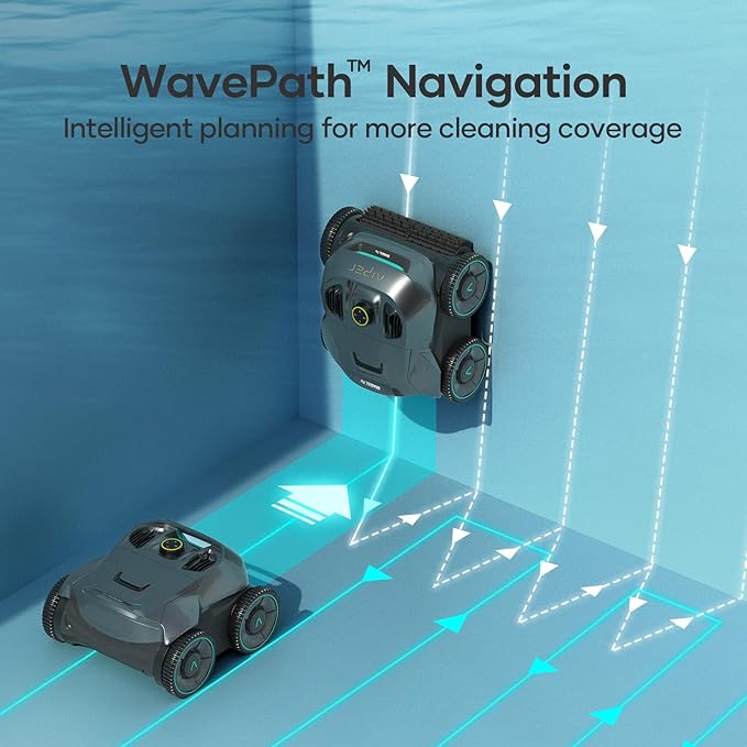 AIPER Seagull Pro Cordless Robotic Pool Cleaner, WavePath Navigation, Wall-Climbing, Quad-Motor, 150 mins Runtime for Inground Pools up to 1,600 sq.ft, ZT6002 (Renewed)