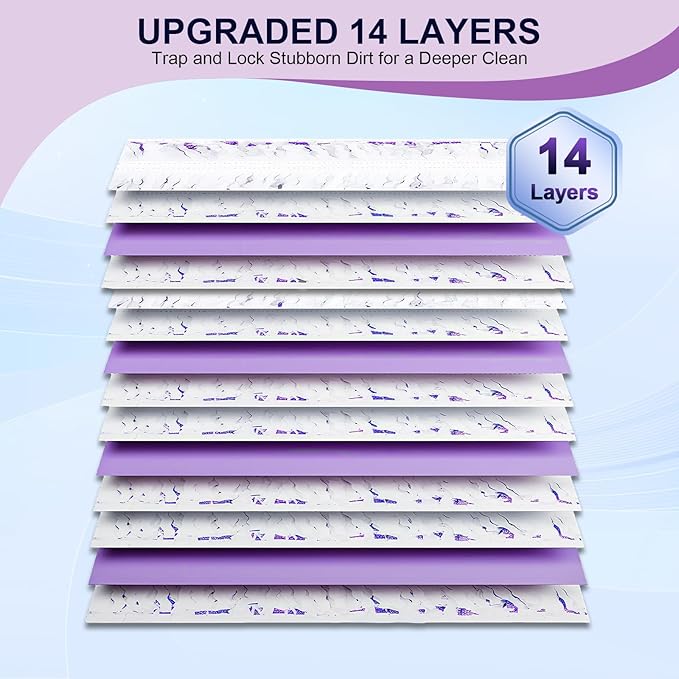 25 Pack 5X Cleaning Power Mop Pads for Swiffer Power Mop, Disposable Power Mop Pad Refills, 14-Layer Thickened, Quick-Absorb, No Residue, for All Finished Floors