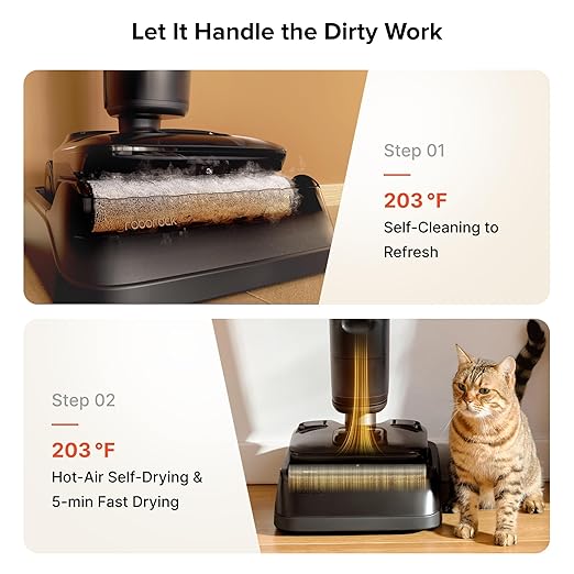 roborock F25 ACE Pro Foam Wet Dry Vacuum Cleaner, Cordless Vacuum Mop, 25000Pa Foam Spray Mop, 203°F Self-Cleaning Hard Floor Cleaner Machine for Tile Hardwood Floor Gentle Cleaning, 180° Lie Flat