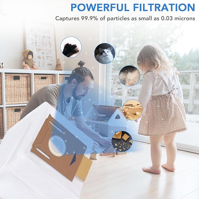 T8 Dust bags for Ecovacs Deebot Ozmo T8/ T8+/ T8 AIVI/ N8 Pro Plus/ N8 Pro/ DX93/ DDX96 Vacuum Cleaner - Fit for Yeedi K781+ Vacuum Bags/ 2.5L Auto-Empty Station Garbage Collection - 6 Pack