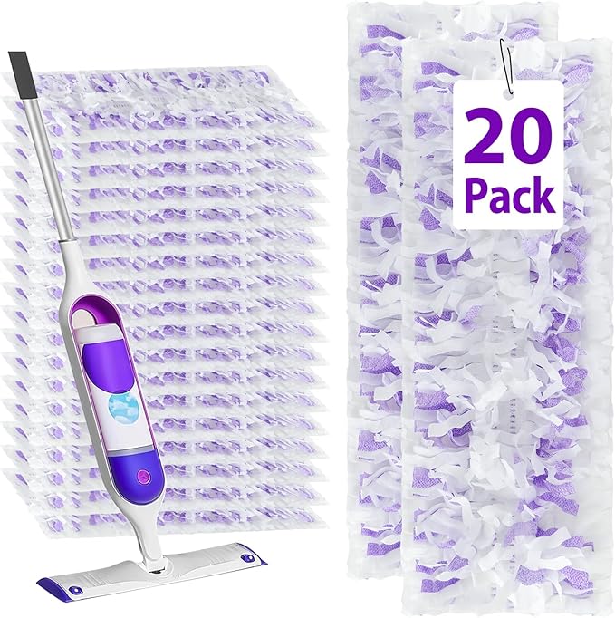 20 Count ‌Disposable Heavy-Duty Power Mop Pads Refills for Swiffer Power Mop,Replacement Floor Cleaning Refills, Non-Washable & Unscented, Compatible with Swiffer PowerMop (Quick-Absorb, No Residue)