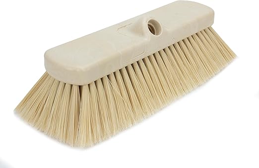 SPARTA 41278EC25 Flo-Thru Plastic Wall Scrub Brush, Equipment Brush With Soft Nylex Bristles For Industrial Kitchens, Hospitals, Commercial Cleaning, 4 Inches, Tan, (Pack of 12)