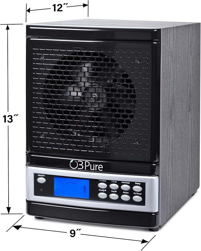 O3 Pure Whole Home Ozone and Ionizer Air Purifier with UV HEPA PCO and Carbon Filtration