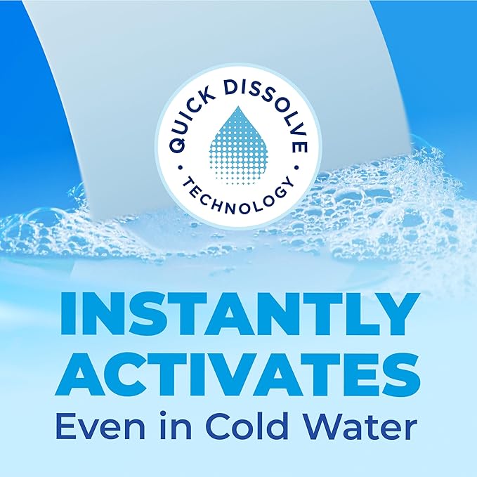 ARM & HAMMER Power Sheets Laundry Detergent, Fresh Breeze Scent, Dissolves in All Wash Temps, Lightweight and Travel-Ready, 60ct, Up to 120 Small Loads