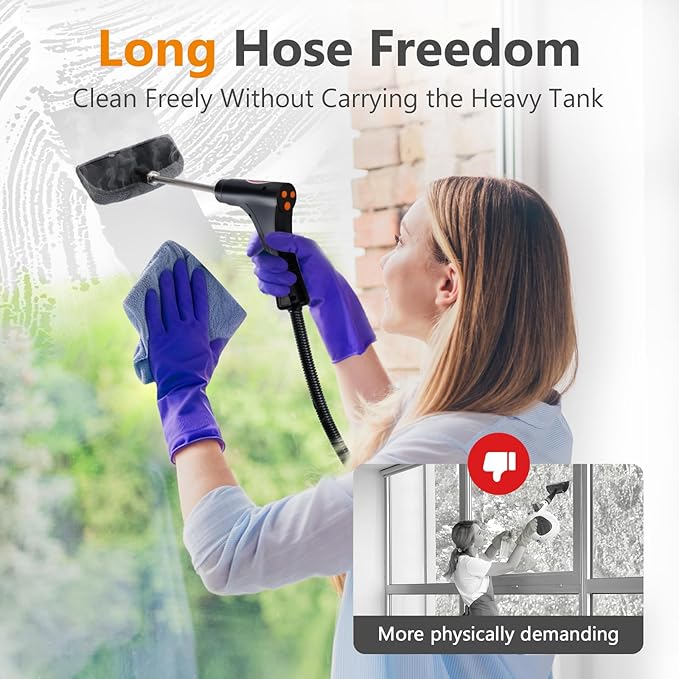 Steam Cleaner for Home & Car, 15s Fast Heat-Up, 1.2L Large Tank, 221°F High-Temp Portable Handheld Steamer for Deep Cleaning Grout, Tile, Grease, Floors & Sanitizing Furniture, Couch, Car Detailing