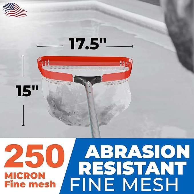 ProTuff PRO Ultimate Silt & Leaf Rake Bundle - 490 Promise Unlimited & Unconditional Replacements - 2-Items: 23" Medium & 17" Fine Mesh Pool Cleaner for Sand, Silt, Pollen, Leaves & Twigs