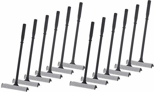 Matthew Cleaning All Purpose Window Squeegee Window Cleaner Tool,Car Squeegee Windshield Cleaning Sponge and Rubber Squeegee,2-in-1 Window Cleaner Sponge(8'') and Soft Rubber with Pole 20’’(12Pack)