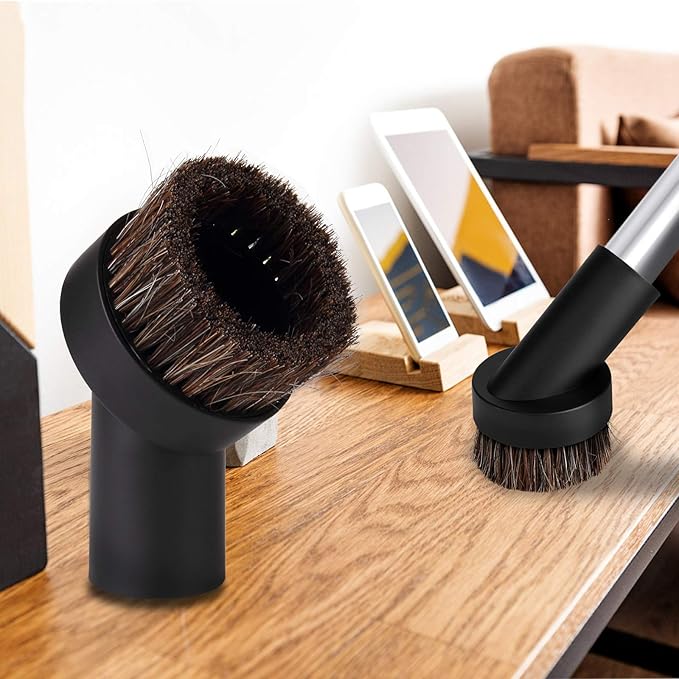 Lamoutor 4Pcs Soft Bristle Vacuum Brush Round Brush Vacuum Attachment Universal Vacuum Dust Brush for Most Vacuum Cleaners Accessories