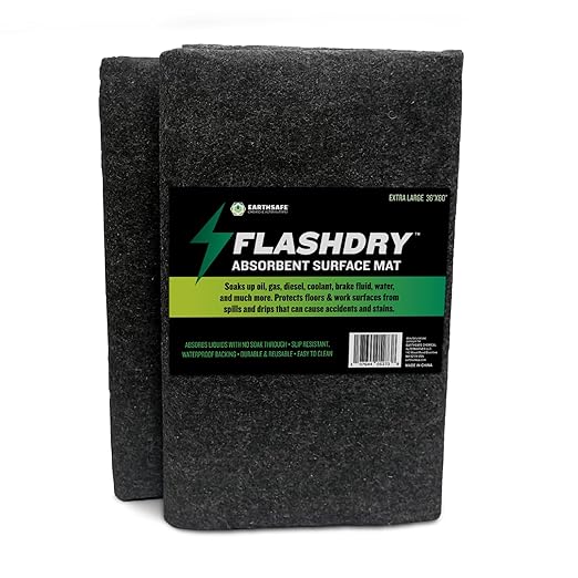 FlashDry Oil Spill Mat, 36"x60", 2-Pack, Garage Floor Mats, Absorb Liquids, Customizable Size, Use in & Under Car, in Drawers and Driveway, Slip Resistant, No Soak Through, Durable and Reusable