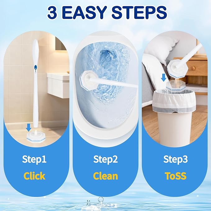 100 Count Disposable Toilet Wand Refills for Clorox Toilet Wand, 5X Cleaning Power Scrubber Refill, High-Density Disposable Brush Refills, 360° Efficient Cleaning, No Falling Apart, Fresh Fragrance.