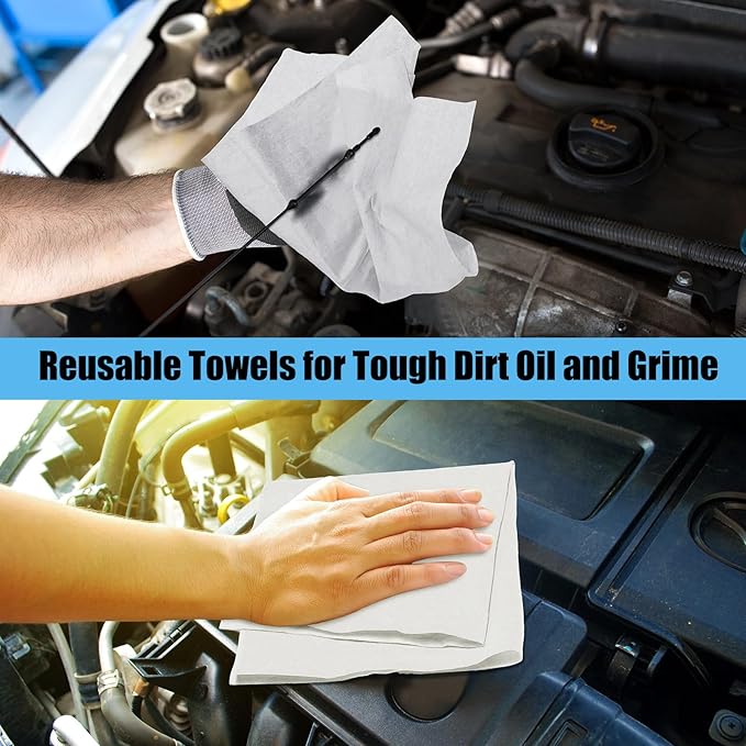 300 Sheets 9.84 x 13.78 in Disposable Shop Towels Bulk Heavy Duty Shop Towels Lint Free Paper Absorbent Anti Dissolution for Garage Car Work(White)