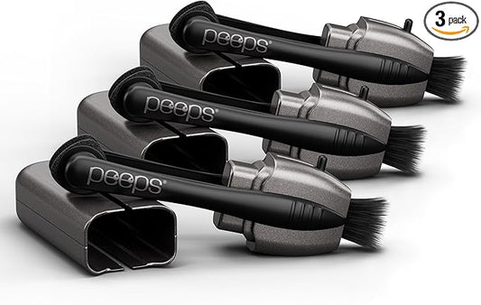 CarbonKlean Peeps Glasses Cleaner - for Eyeglasses, Reading Glasses, and More - Lens Cleaner with Carbon Microfiber Tech - Electroplated Silver - 3 Count