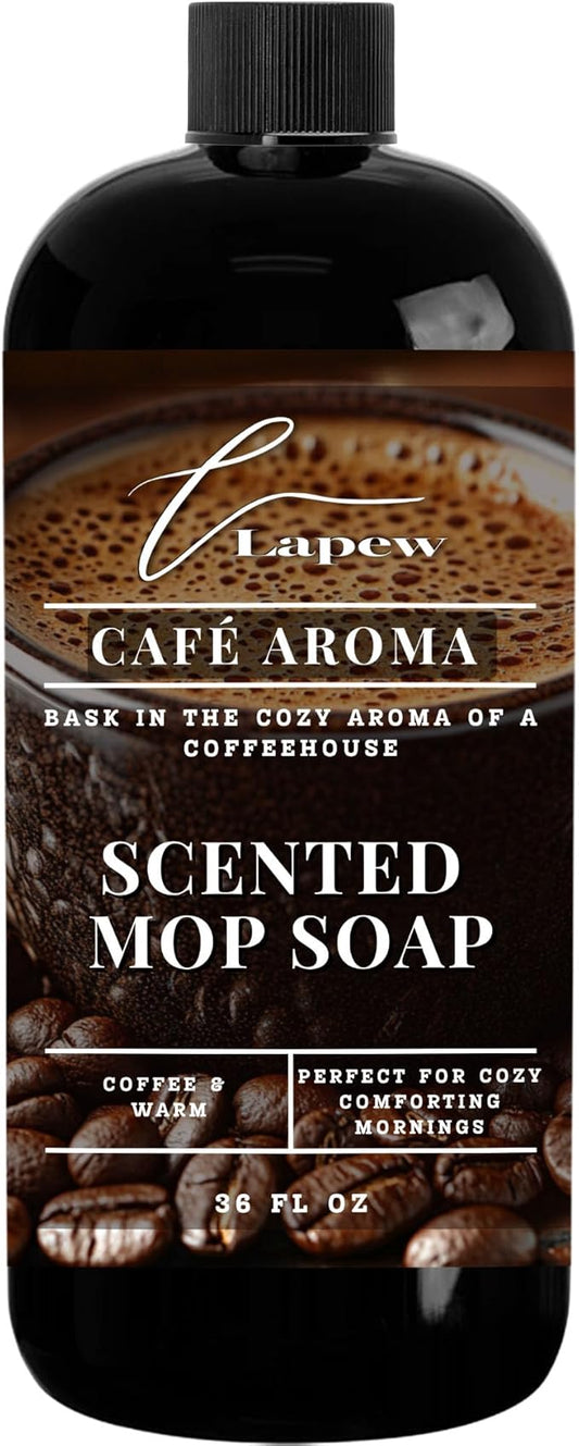 Luxury Floor Cleaner, Scented Mop Soap Concentrate | Hard Floor Cleaner for Tile, Vinyl, Laminate, LVP & Sealed Hardwood | Low-Foam, Streak-Free | 36 oz | Café Aroma